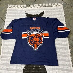 Vtg 96’Chicago Bears T Shirt Large USA Single Stitch Team Rated Navy Made in USA